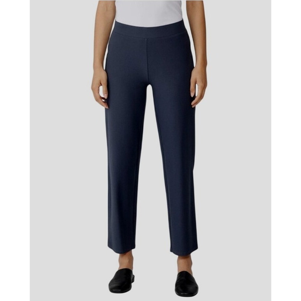 NWT Eileen Fisher Women's Washable Stretch Crepe Straight Pant Size 2X Midnight
